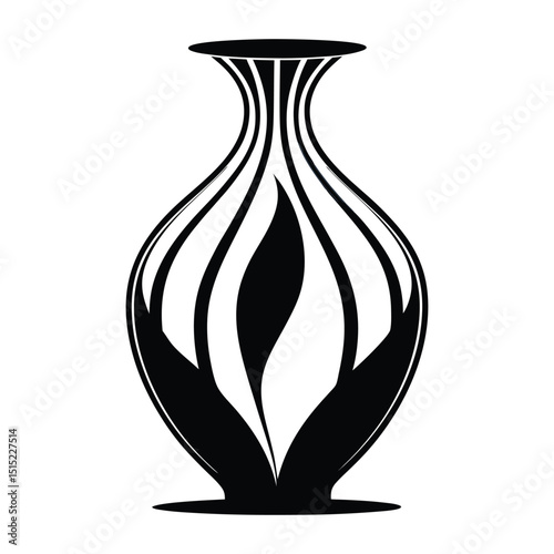 A vase vector silhouette design, white background