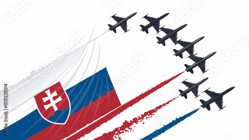 Slovak air force jets display team, national flag design