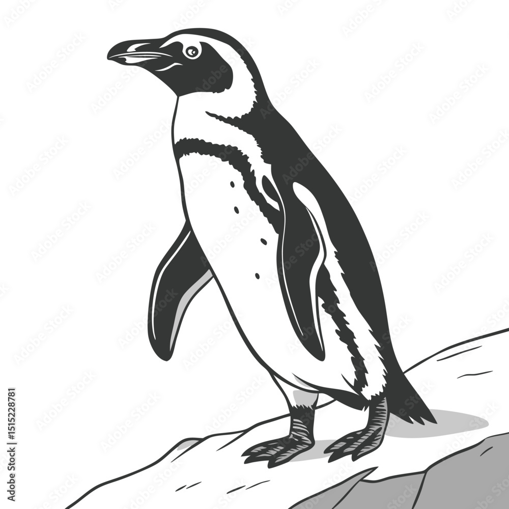 Naklejka premium penguin solid white background. eps