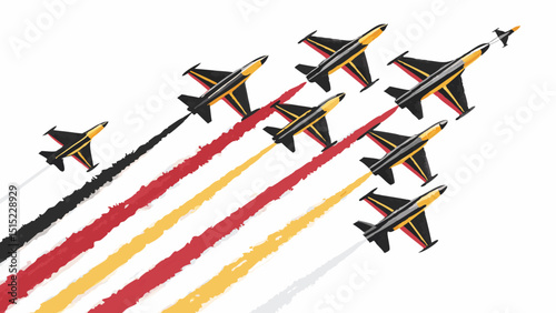 Air show jet team formation flight cutout