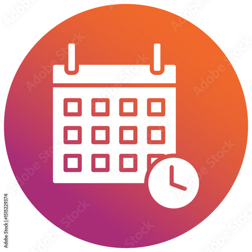 Shorter Workweek Gradient Circle Icon, Shorter Workweek Icon – Reduced Hours, Work-Life Balance, Time Management Symbol
