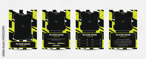 trading card template design for sports, picture frame for player performance, photo frame or border collection for hockey, basketball, and football player, sports flyer design.