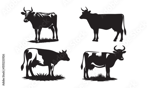 Cow silhouette design , vector illustration.