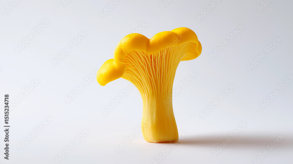 Golden chanterelle mushroom isolated on white background.
