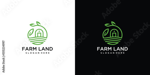 Farmhouse logo template icon design .farming and ranch symbol logo