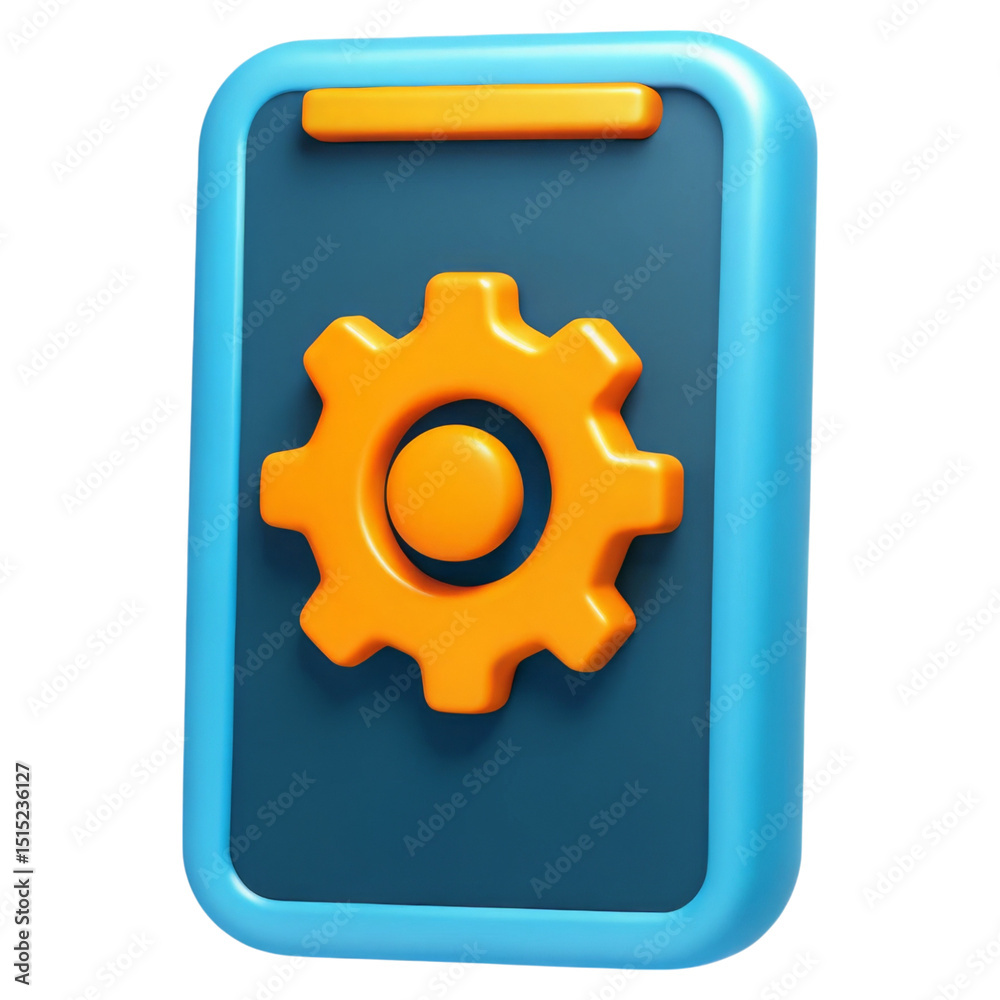 SEO Optimization And Mobile Concept. Icon representing settings with a gear symbol. SEO Optimization And Mobile Concept. Icon representing settings with a gear symbol.