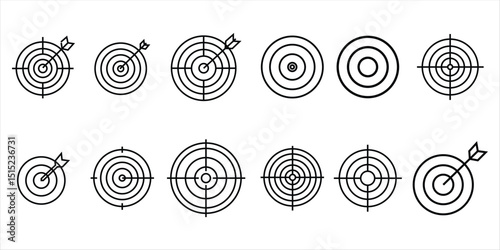 target line icon set vector on white background. 