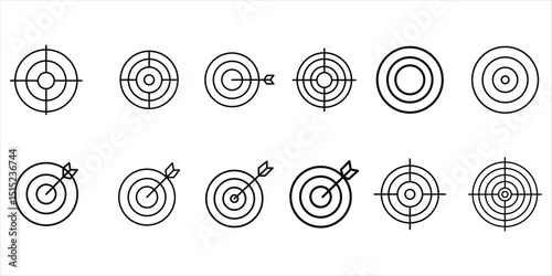 target line icon set vector on white background. 