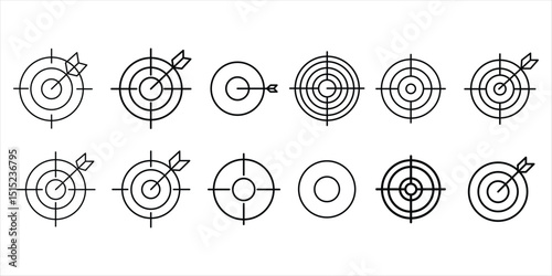 target line icon set vector on white background. 