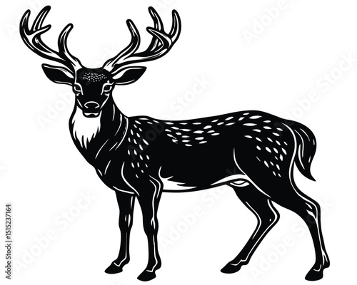 A versatile vector silhouette of a graceful deer, perfect for animal, nature, or Christmas-themed illustrations