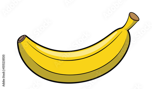 Yellow banana fruit isolated on white background