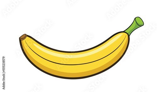 Cartoon banana isolated on white background