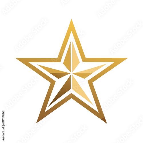 silhouette Modern gold star logo designo on white background