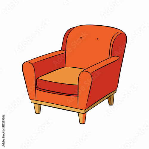 red armchair isolated on white