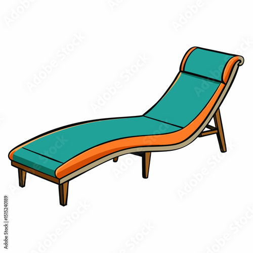 chaise longue on white background