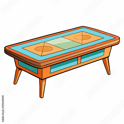 wooden table isolated on white