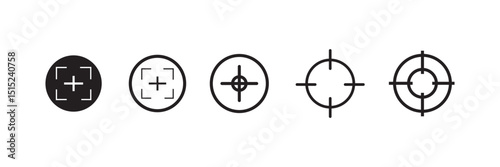 Target icons. Focus symbol in circle. Isolated gun shoot aim set. marketing icon vector. vector illustrator.