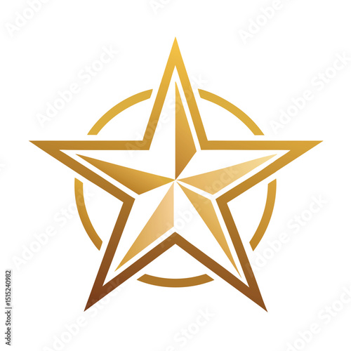 silhouette Modern gold star logo designo on white background