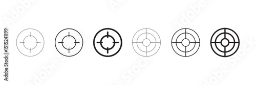 Target aim icons set. Sniper target aim shoot icon collection. Target cursor icon isolated on white background. target marketing icon vector