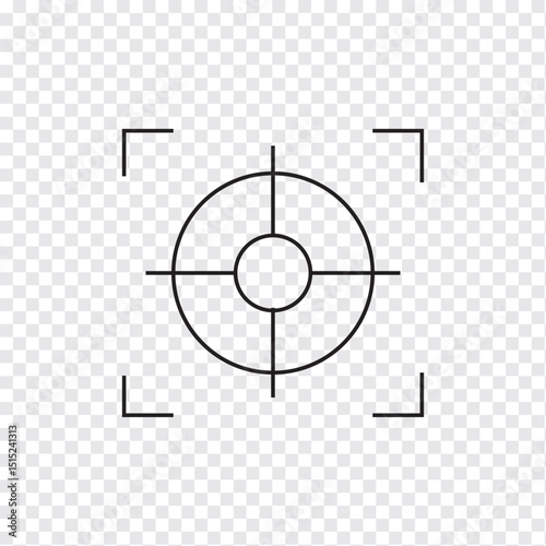 Focus icon. Focus icon isolated on transparent background. Line vector auto focus sign, symbol for web and mobile