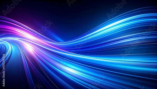 Abstract Blue Light Wave Swirl.