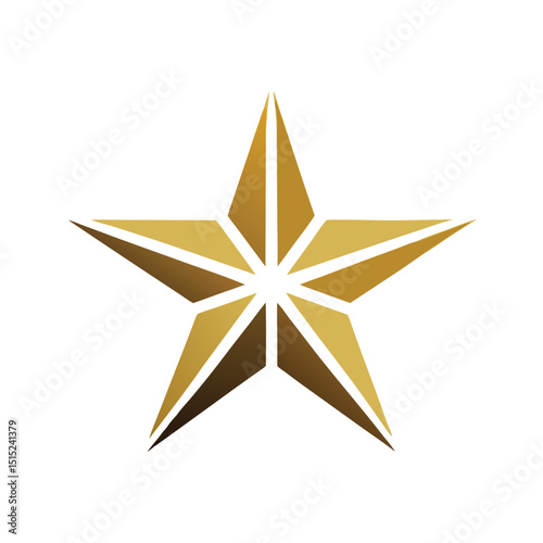 silhouette Modern gold star logo designo on white background