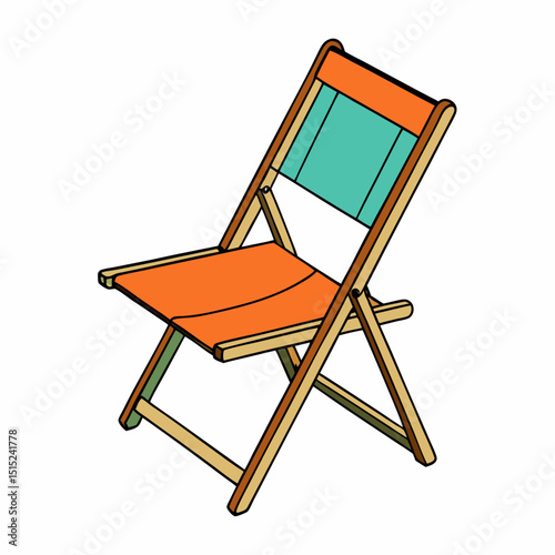 folding chair on white background
