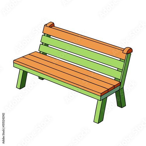 wooden bench isolated on white