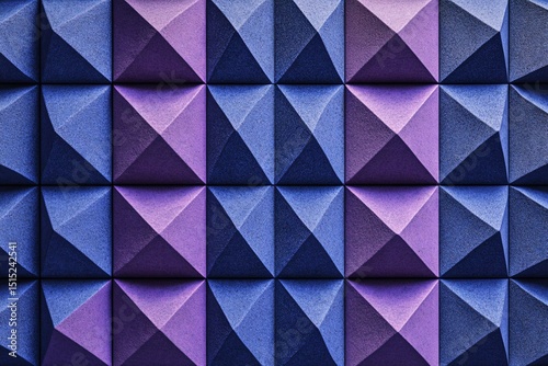 Textured acoustic foam panel in a pyramid pattern featuring blue