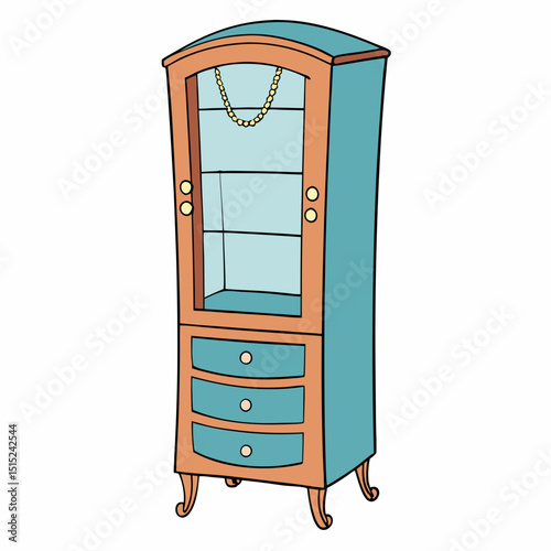 wooden cabinet isolated