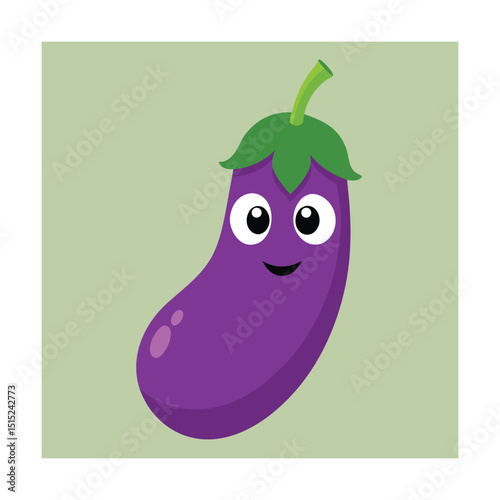vector illustration of a cartoon eggplant