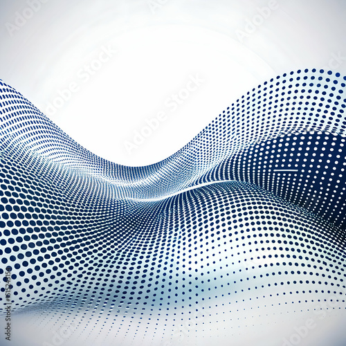 Abstract dotted wave vector illustration with modern halftone design pattern background