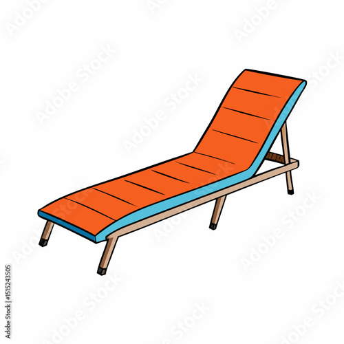 chaise longue on white background