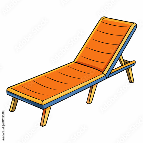 chaise longue on white background