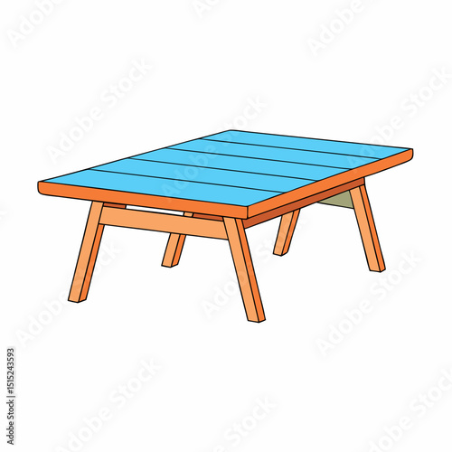 wooden table isolated on white