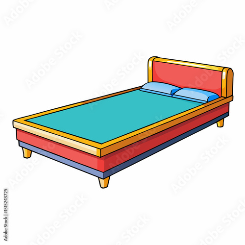 illustration of a bed with pillows