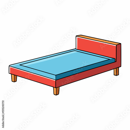 bed on white background