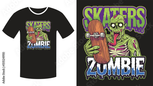 Skaters Zombie t shirt design