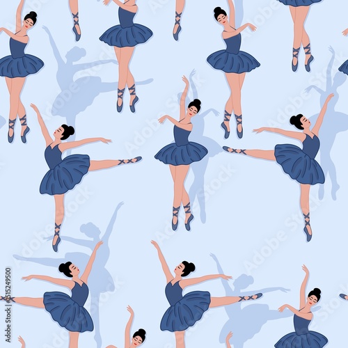 blue costume ballerina pattern design