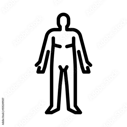 ideal Male body outline icon. Body type black line illustration.