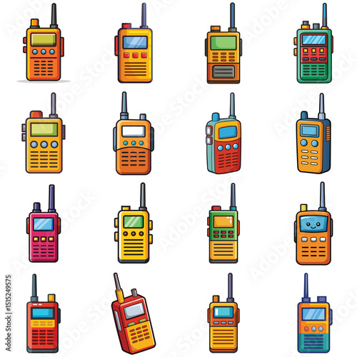 Walkie talkie vector illustration isolated on white background.