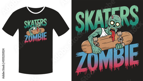 Skaters Zombie t shirt design