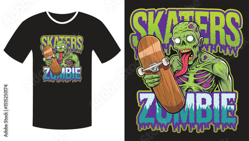 Skaters Zombie t shirt design