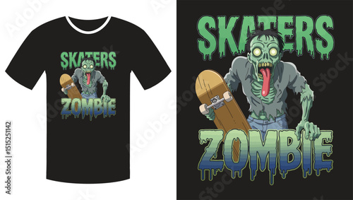Skaters Zombie t shirt design