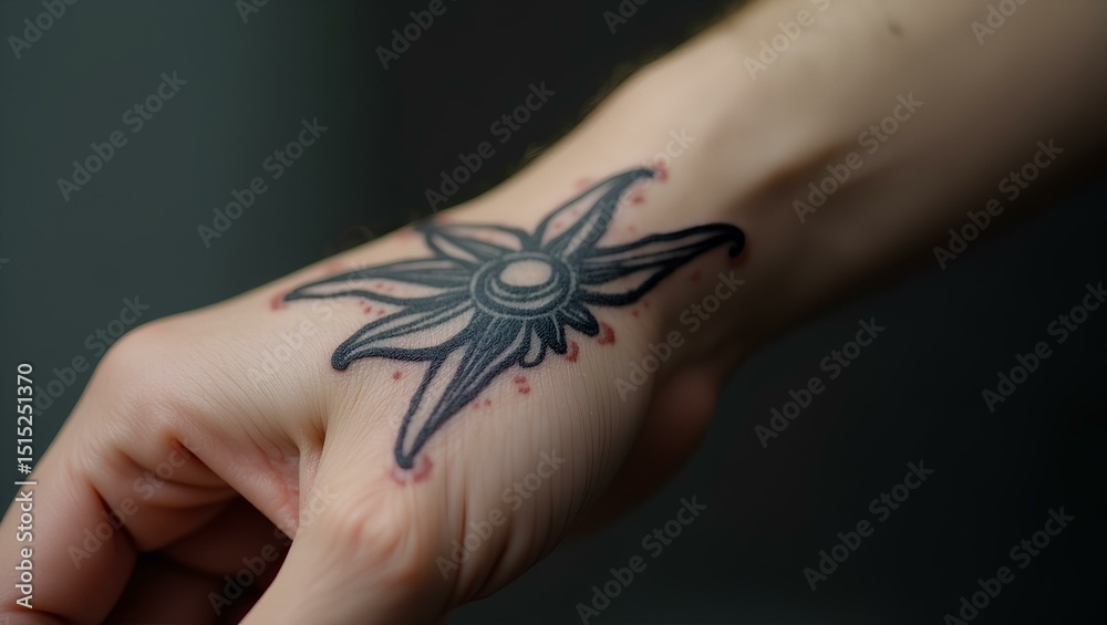 Obraz premium Female hand gently holding a delicate flower