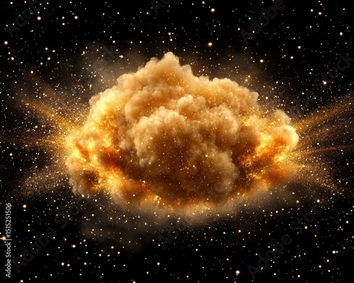 Glowing galaxy cloud surrounded by twinkling stars in a night sky scene