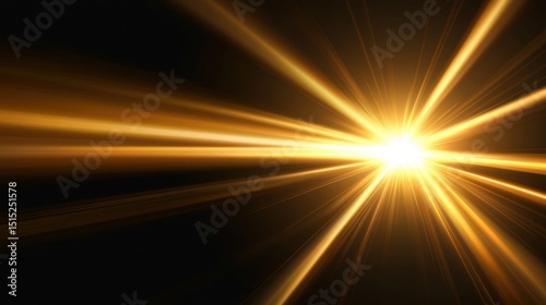 Radiant golden light burst with dynamic stripes and stunning illumination