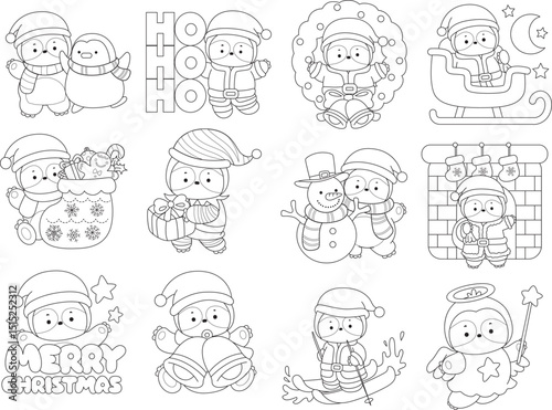 Outline of Cute sloth vector icon. Coloring book of Funny baby sloth animal.