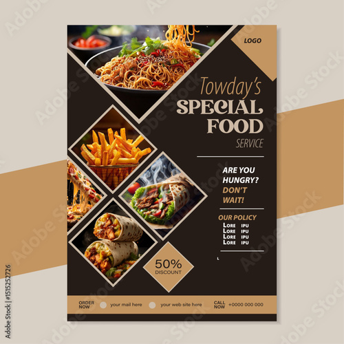 Flyer or Social Media Post Template Themed Food flayer design fresh and clean.
