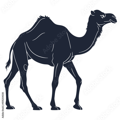 silhouette camel on white background